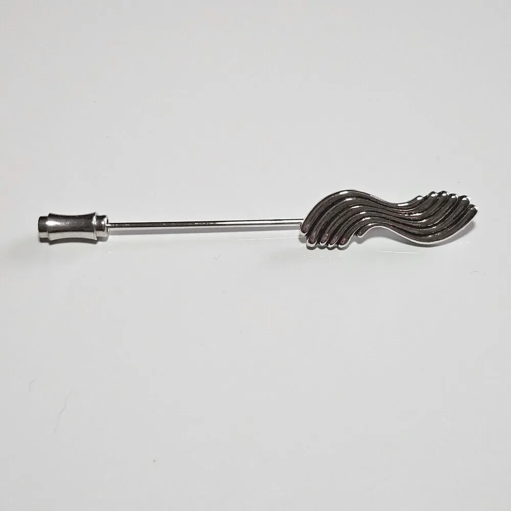 Sarah Coventry Swirl Silver Tone Lapel Stick Pin Vintage Signed